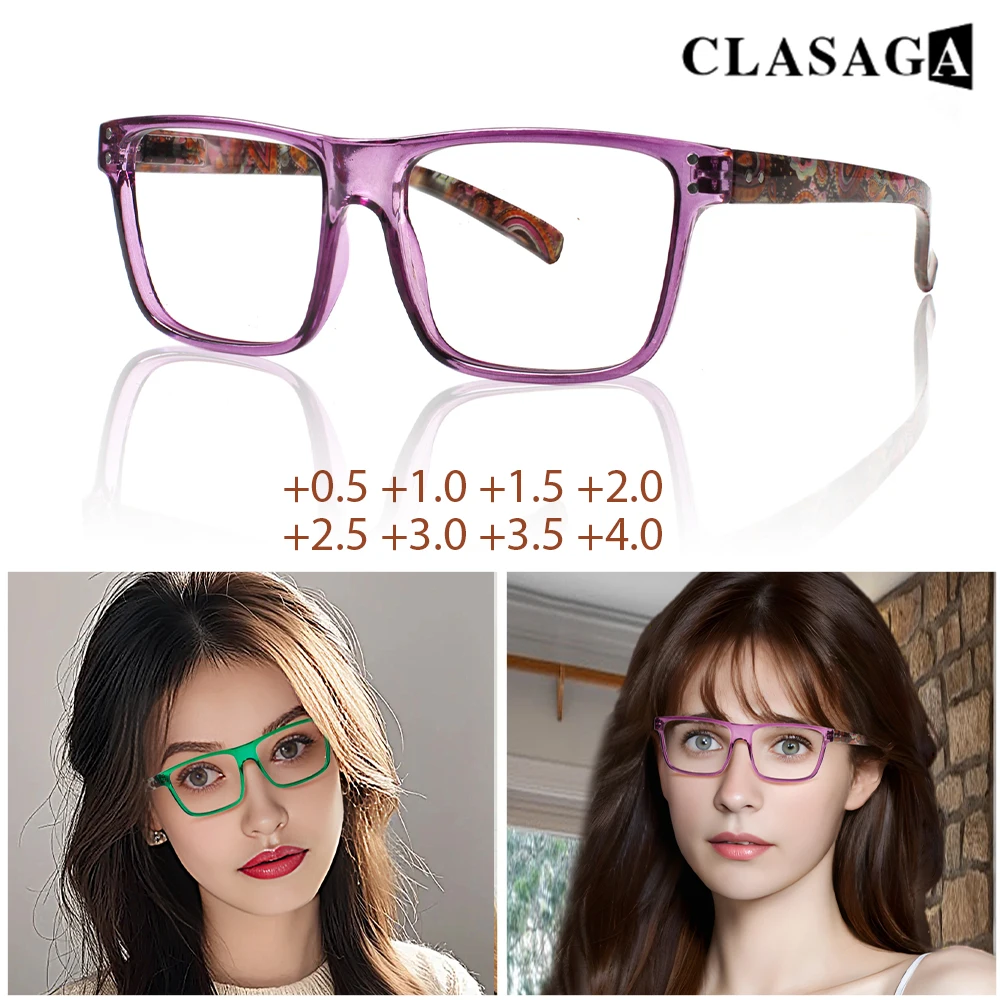CLASAGA Reading Glasses Anti-Blue Light Optical Clear Lenses Anti-fatigue Computer Presbyopia Glasses