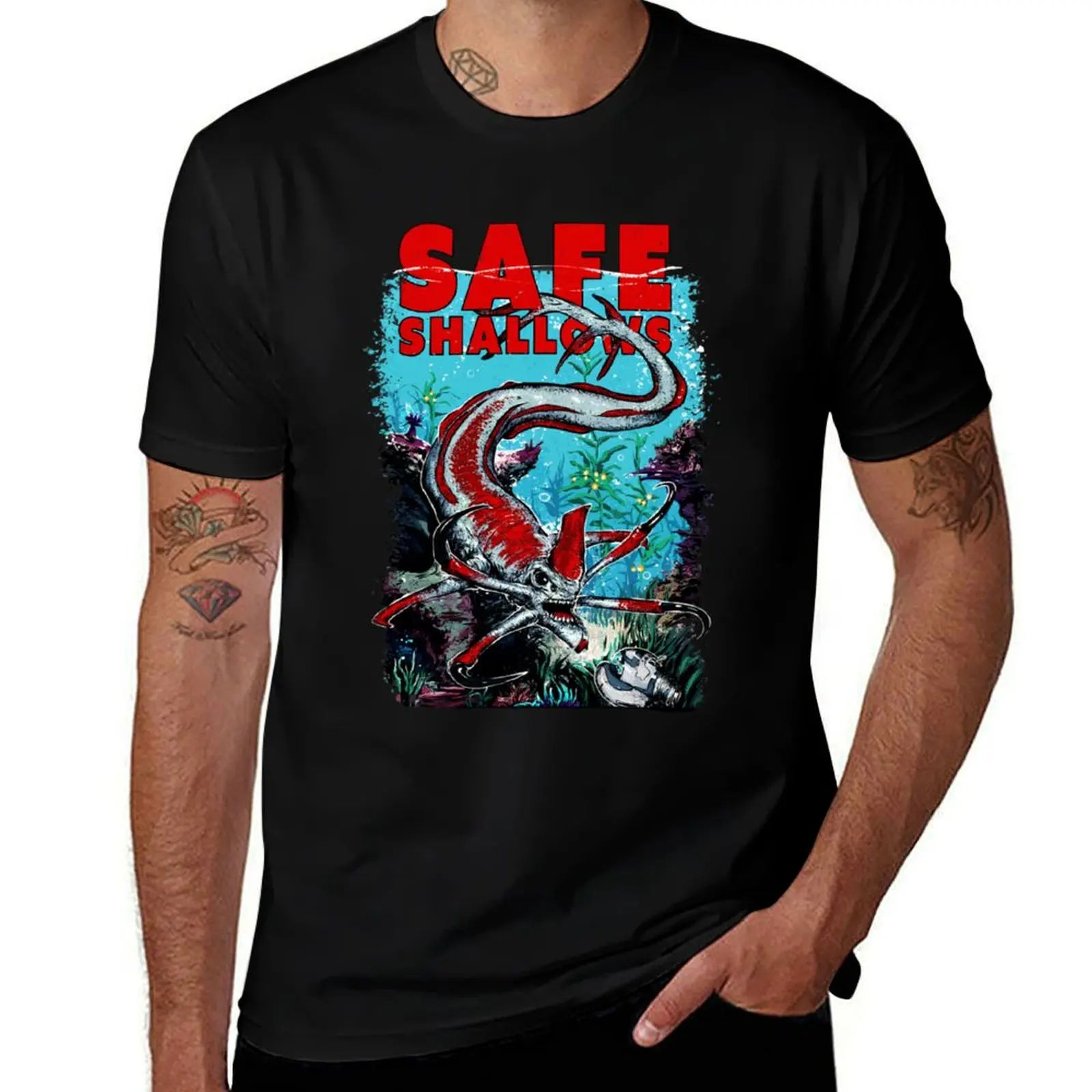 Subnautica Video Game Safe Shallows T-Shirt Plus Size Gym Sports T-Shirt
