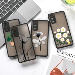 Hard Matte Flower Phone Case For Samsung Galaxy S24 Ultra Cases S23 FE  S22 Plus S21 S20 FE Note 20 Ultra 10 Plus Fundas Covers