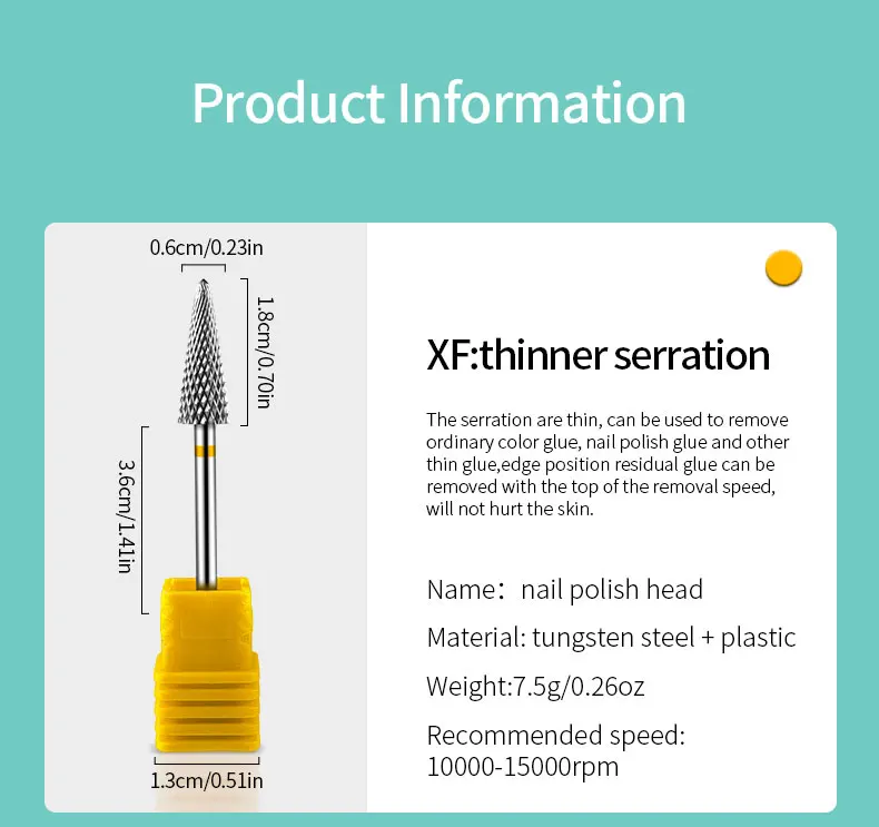Tip Tungsten Carbid Nail Drill Bits Electric Manicure Drill Accessory Milling Cutters for Nail Gel Polish Remover Nail Tools