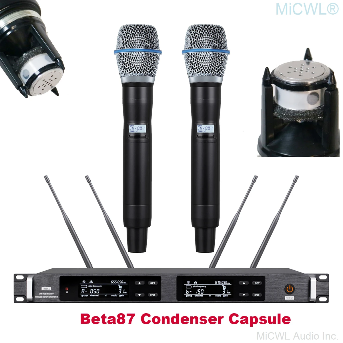 MICWL ULXD24 Wireless Stage Performance Microphone System ULXD4 Receiver AD2 Beta87 Transmitter Condenser Capsule