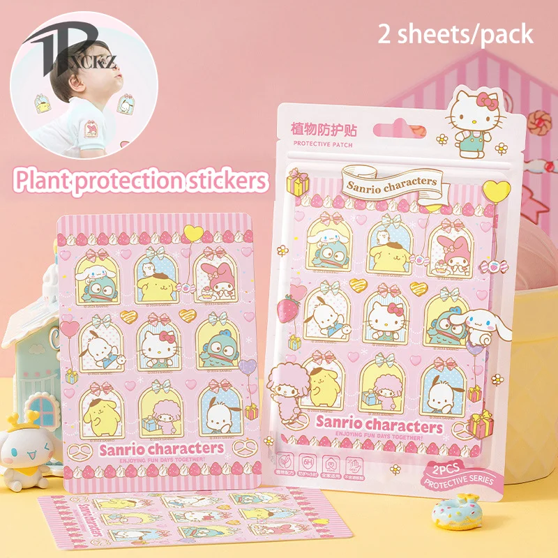 

2 Sheets/Bag Sanrio Kuromi Cinnamoroll My Melody Anti-Mosquito Stickers Screen Patch Stickers Anti Mosquito Clothing Hat Decor