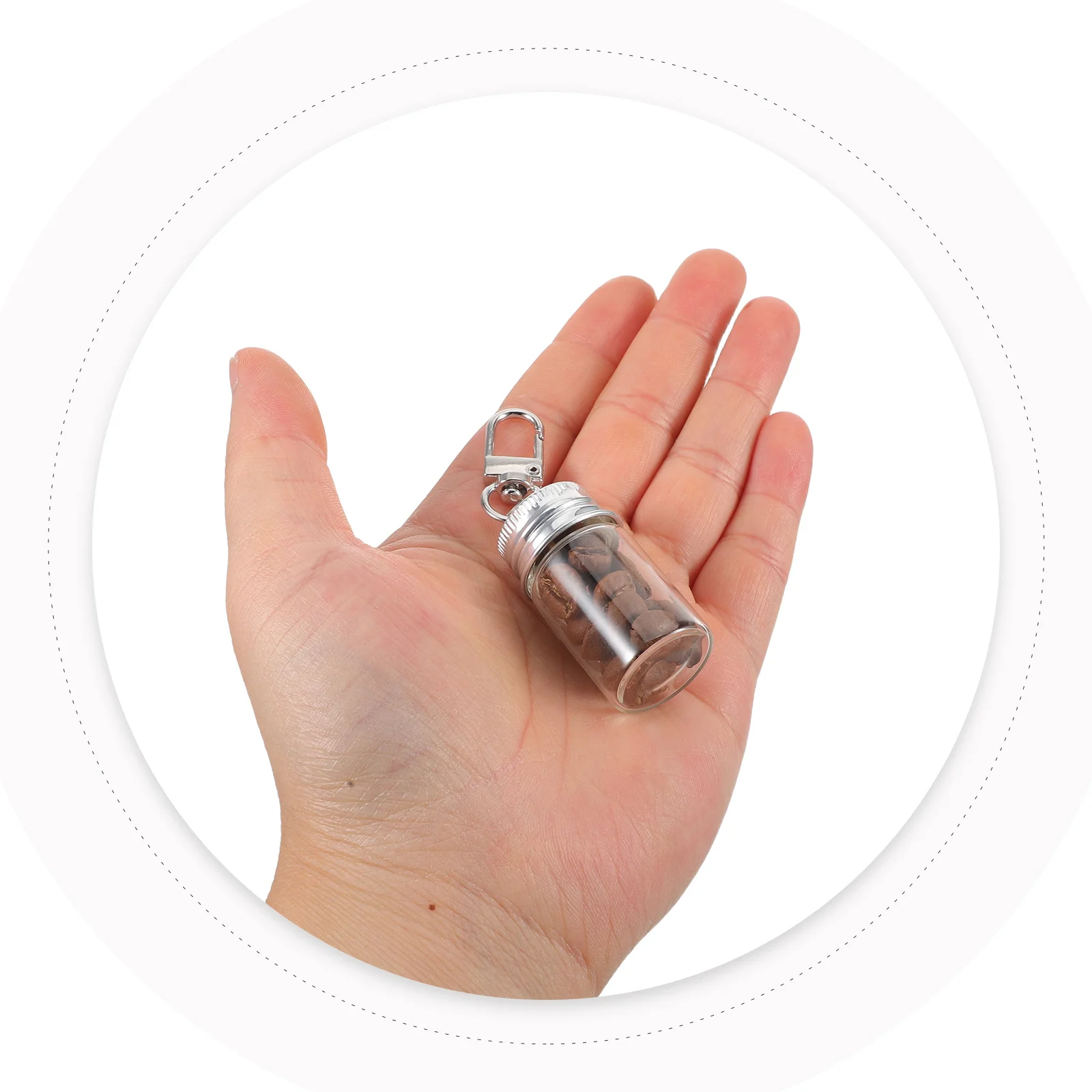 

Mini Glass Drifting Wishing Bottle Keychain Transparent Pendant Charm for DIY Craft Decor Memory Preservation Wish Jar