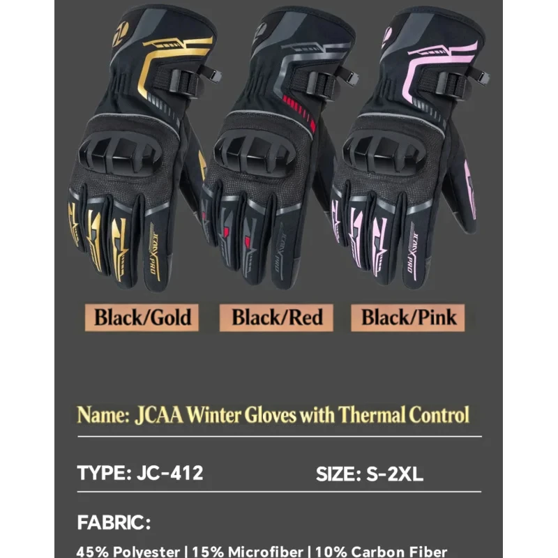 PVC Shell Winter Moto Riding Gloves Waterproof Windproof Anti-Slip Warm Coldproof Items For Men Women Universal Motorcycle Glove