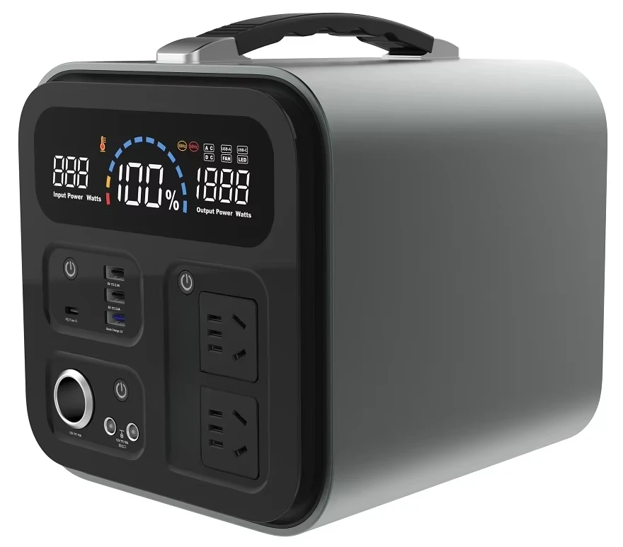 Solar generator 1000w 2000w portable power station with 18650 battery for camping power supply