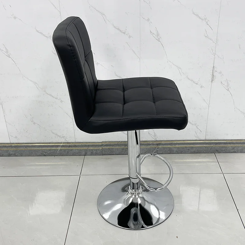Height Adjustable Bar Stool with Rotating Backrest with Lifting Function- Metal Frame