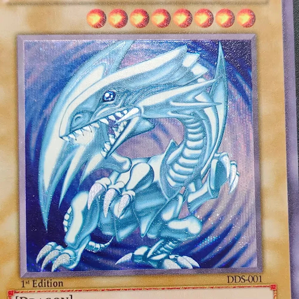 

Anime Yu Gi Oh! Collection Card English Blue Eyes White Dragon 1St Edition Refractive Color Flash Card Child Gifts