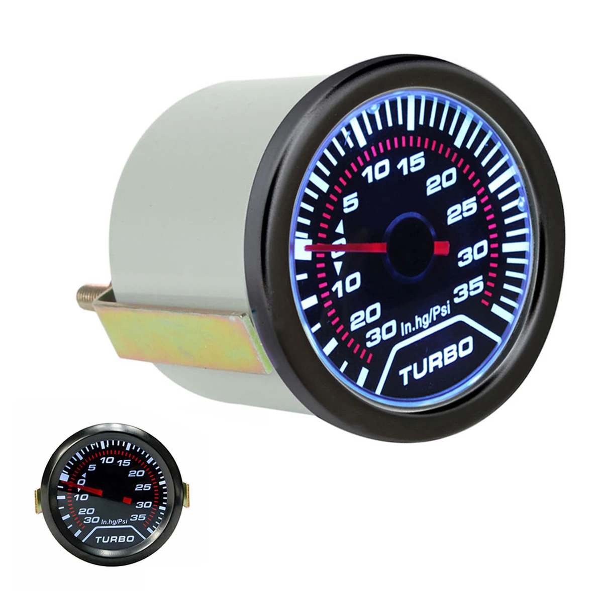 Universal Car Turbine Boost Pressure Gauge Turbo Boost Gauge 0-35 Psi Meter Smoked Dials 2 Inch 52mm Blue LED Car Accessories