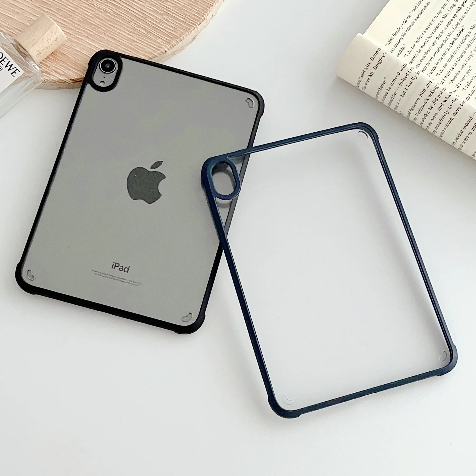 For Apple iPad Air Pro MINI Cases 3 4 5 6 7 8 9 10 Clear Transparent Sleeve Soft Bumper Hard Back Cover Air Bag Shockproof