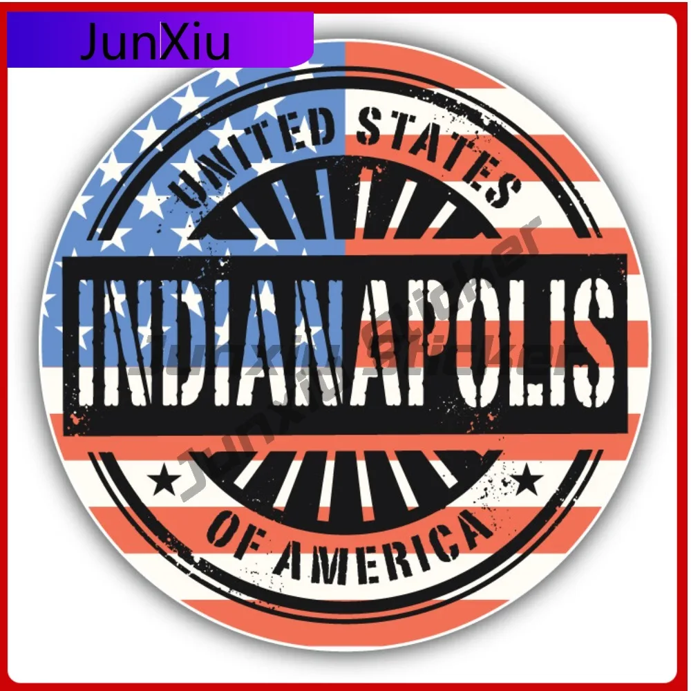 

Indianapolis City Usa Flag Grunge Stamp Car Decal Bumper Stickers Anime Style Bumper Use For Car Bumpe Car Sticker Accessorie