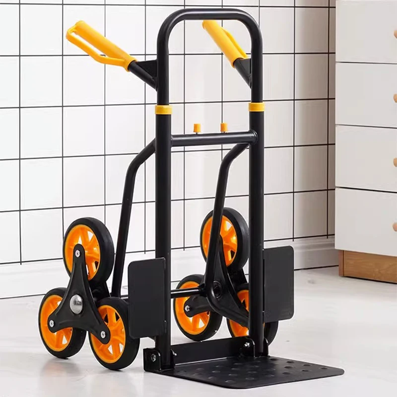 Stair Climber Hand Truck and Dolly, 300KG Capacity Heavy-Duty Trolley Cart with Telescoping Handle and Rubber Wheels