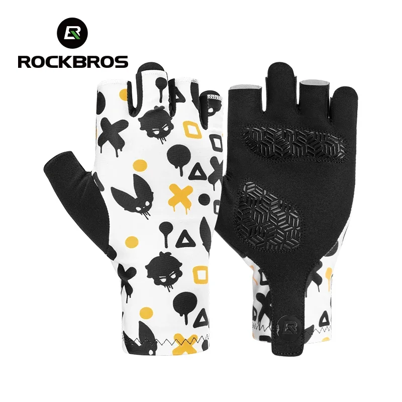 

ROCKBROS Cycling Gloves Men Women Half Finger Summer MTB Gloves Breathable Anti Slip Mountain Road Bike Gloves Shock-absorbing