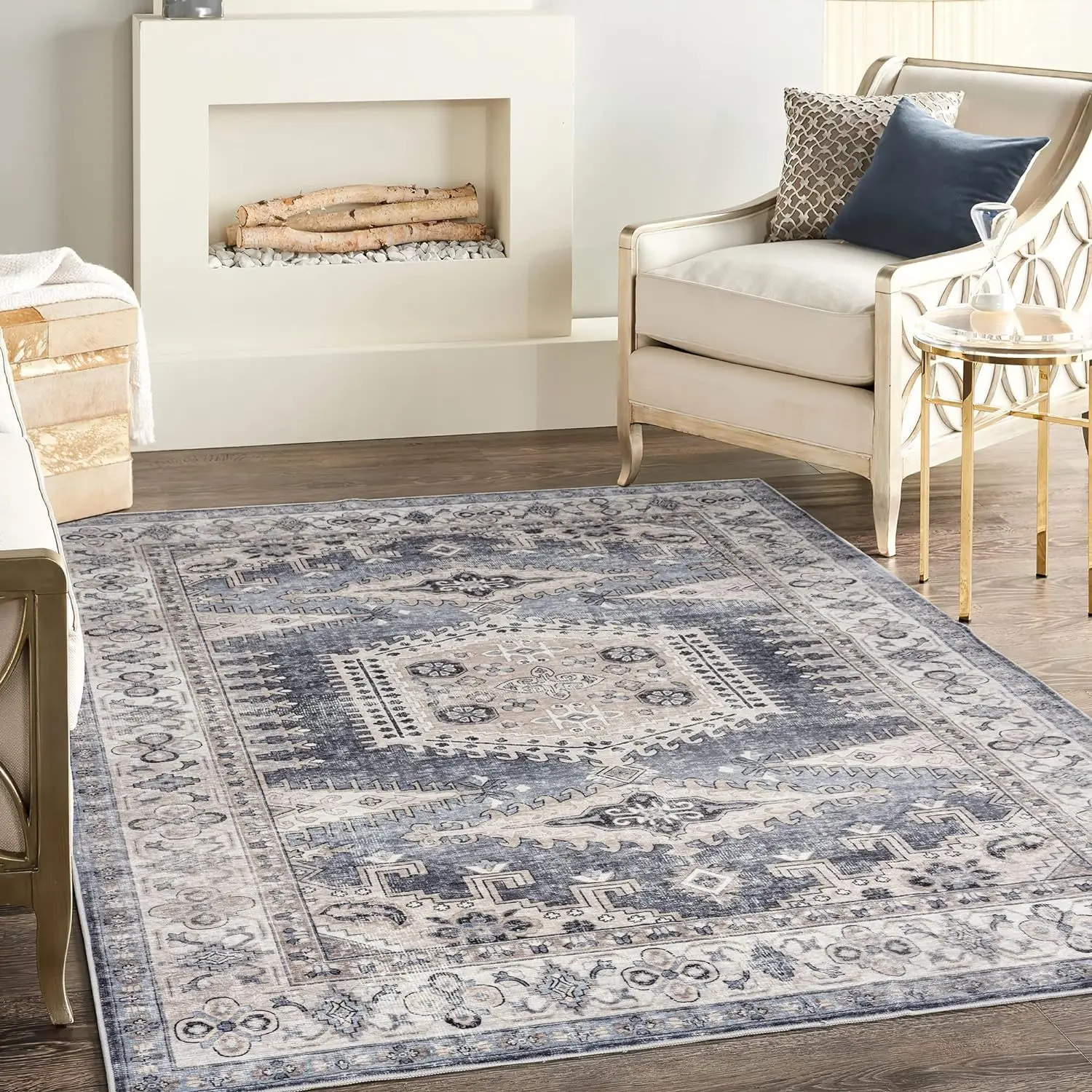 

vikama Area Rugs Turkish Style Floor Rugs Home Living Room Bedroom Bedside Blanket Machine Washable Carpet for Bedroom Decor