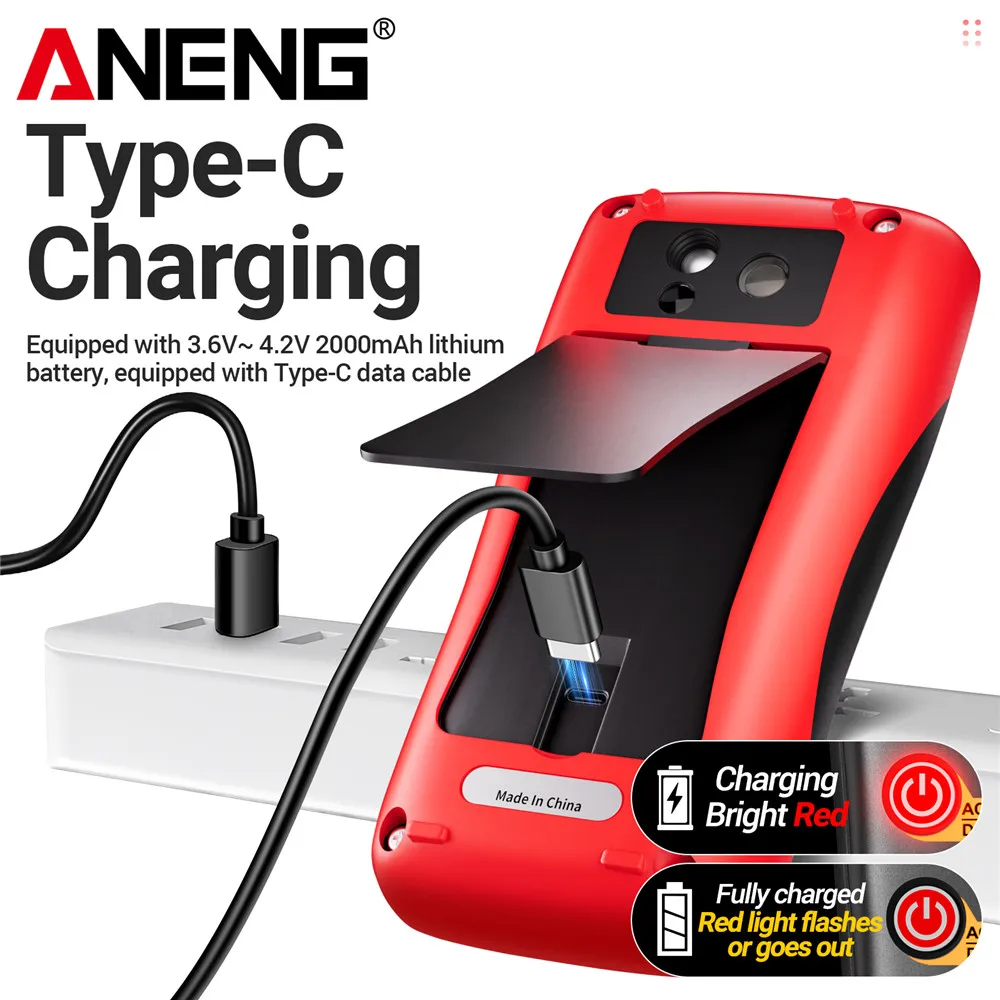 جهاز تصوير حراري متعدد 2in1 مقياس حرارة بالأشعة تحت الحمراء 2.4 بوصة TFT ANENG AR01 25000 عدد كاميرا حرارية أدوات تخزين الصور #4