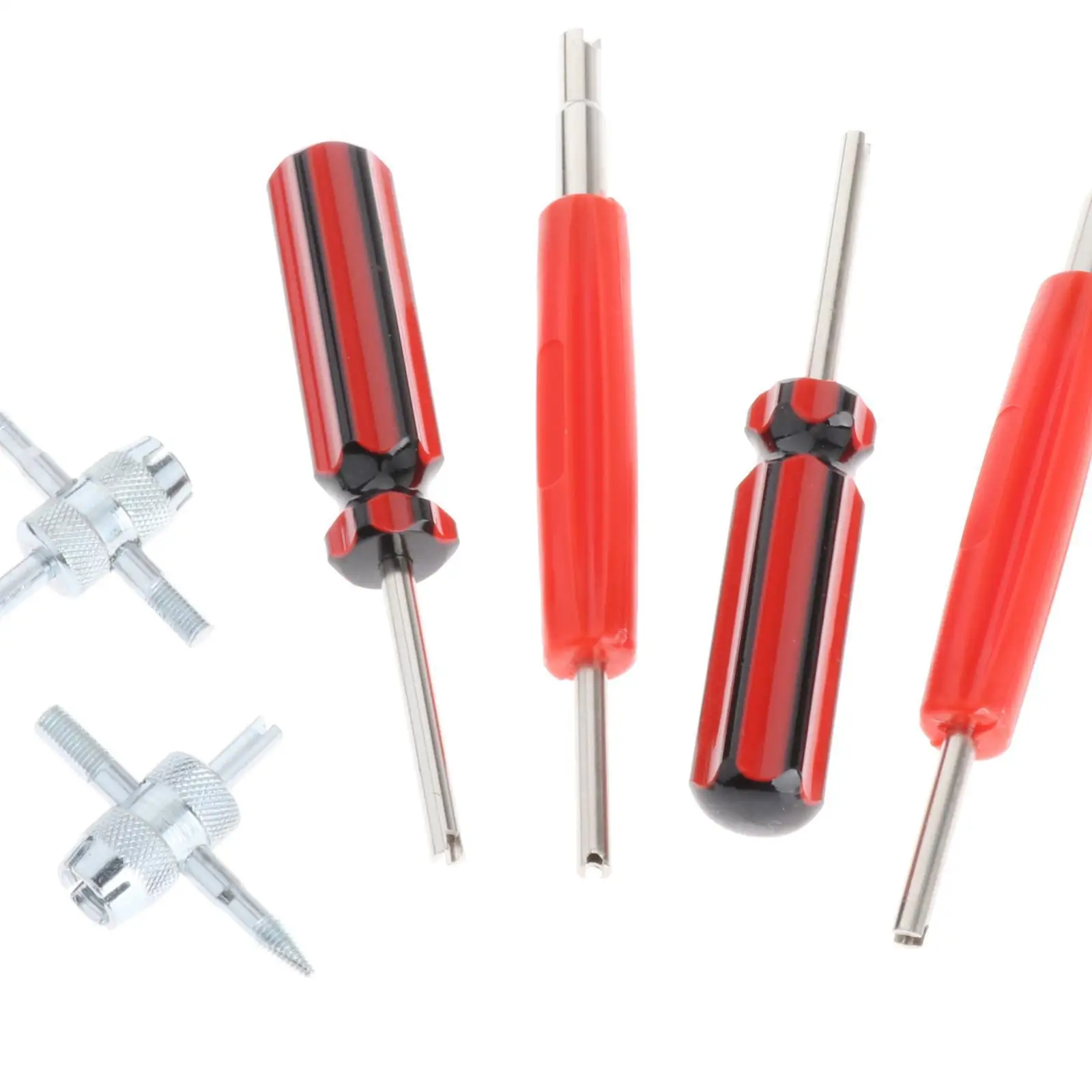 

Tyre Valve Replaces Set Dual Single Head 4 Way Valve Core Remover Tire Repair Tools for Car Bike Motorcycle