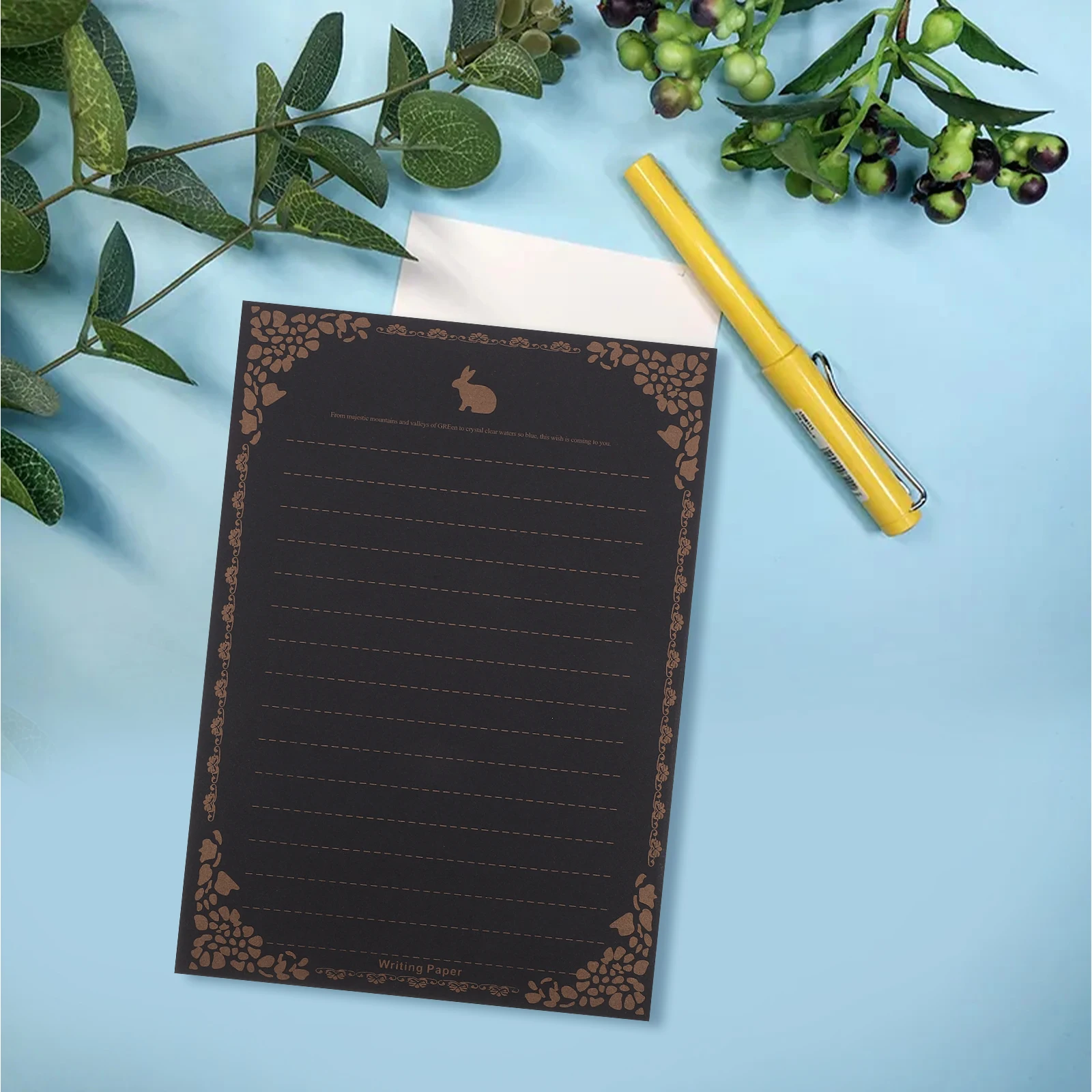 

Retro Lace Letter Paper Vintage Writing Stationery Floral Design Thickened Note Sheets for Invitations Greeting Cards