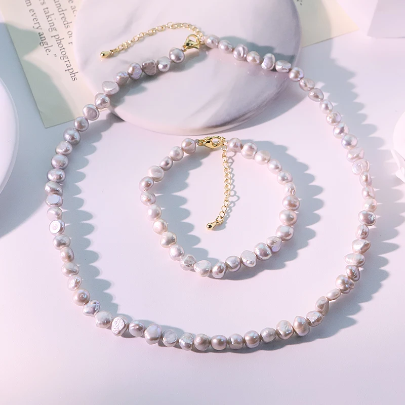 

Красочный натуральный пресноводный жемчуг, ожерелье и браслет, дизайнерский набор ручной работы для банкета, свадьбы, женские украшения GS0232