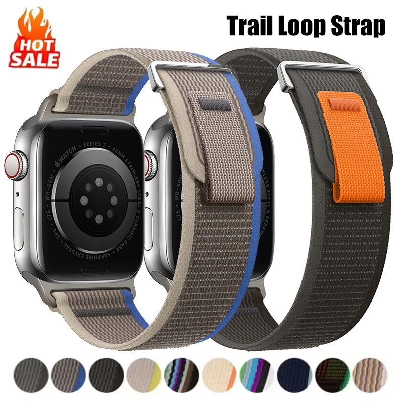 

Ремешок Pop Trail Loop для Apple Watch Ultra 2 49 мм серии 10 9 8 7 46 мм 45 мм 41 мм 42 мм Спортивный нейлоновый браслет IWatch 6 5 4 SE 44/