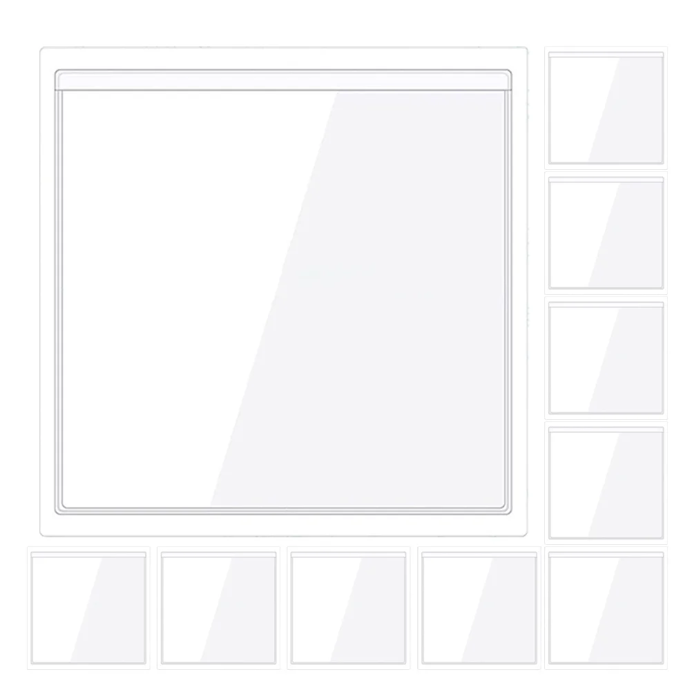 20Pcs Sticky Card Sleeves Clear Adhesive Pockets Index Card Holder for Classroom Library Market Easy to Replace No Residue
