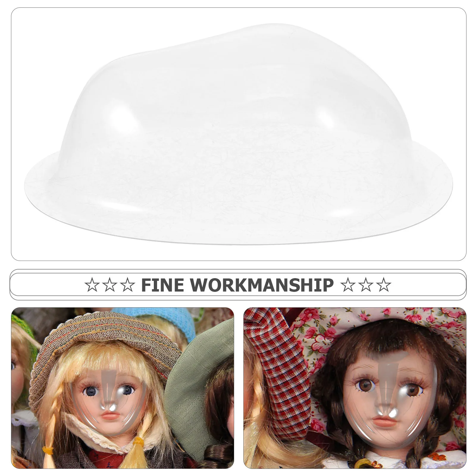 

4pcs Bjd Face Cover Transparent Mini Mask For Face Protection Makeup Maintenance Durable Plastic Diy Accessory Display