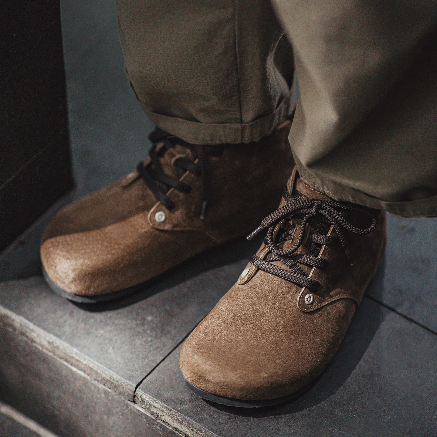 

Maden Men’s Full Grain Pigskin Full-Cover Mules Boots Slip-On Old-Money Style Flat Mules Outdoor Lace-Up Fall Winter Work Shoes