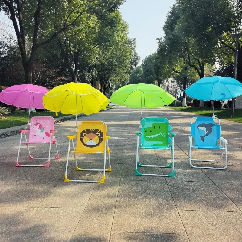 Outdoor children's beach chair parasol camping children's leisure back chair folding chair