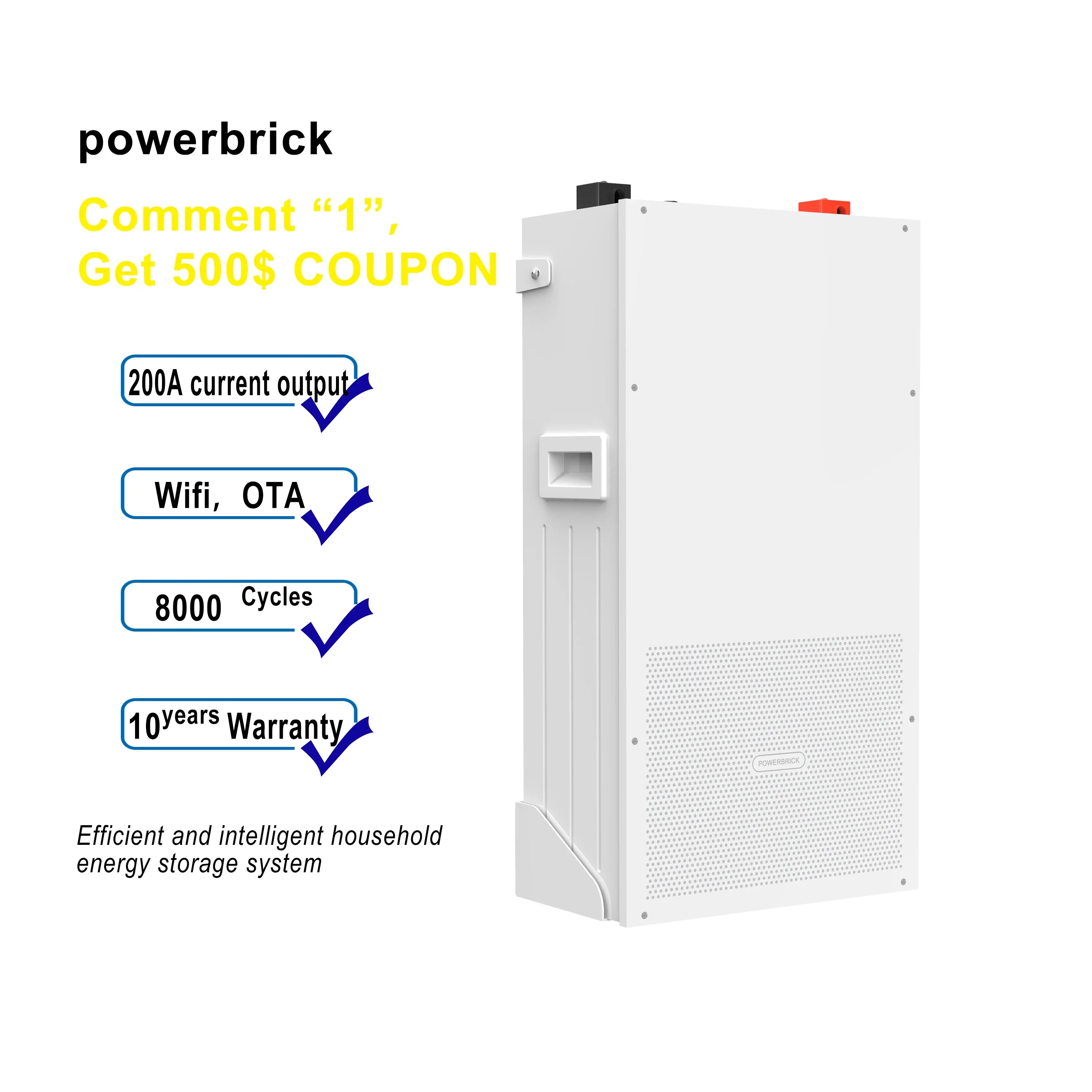 Dyness power box pro battery 15kwh lifepo4 51.2v 280ah lithium energy storage battery wall mounted 95%DOD home good price