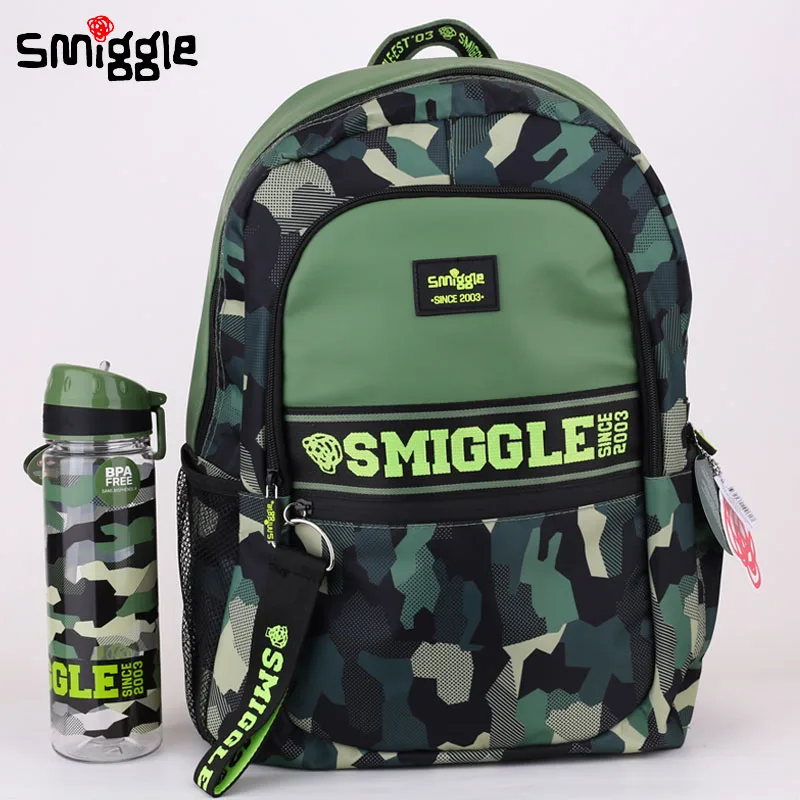 Genuine Australian Smiggle Student Backpack Children'S Stationery Cute Camouflage Backpack Water Bottle Student Gift