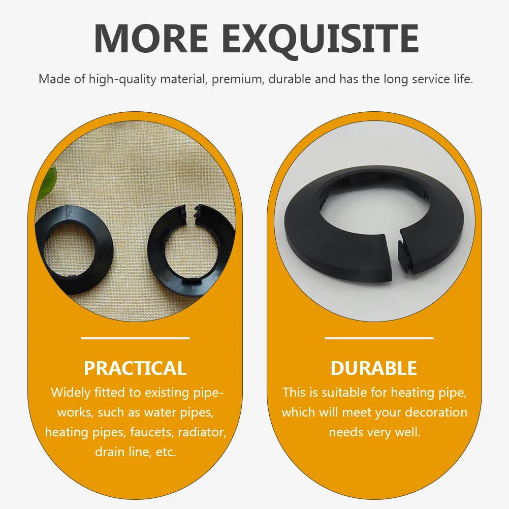 12pcs Pipe Decorative Ring PVC Wall Covers Radiator Cap Round Accessories Pipeline Hole Cover Kitchen Faucet Attachments