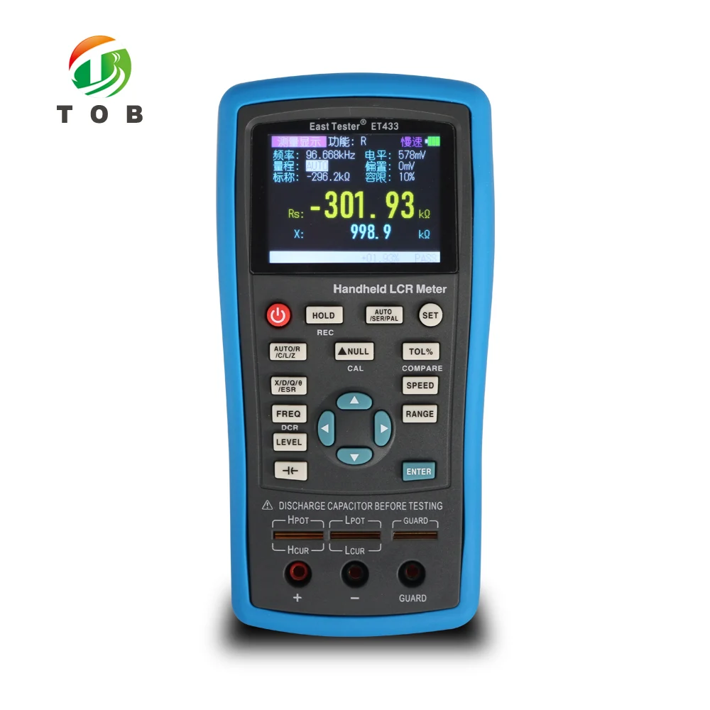 TOB ET430 Handheld Digital LCR Meter 100KHz Capacitance Inductance Resistance Tester