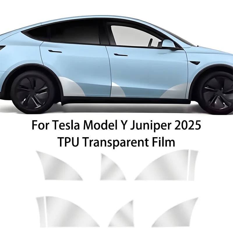 TPU Film for Tesla Model Y Juniper 2025 Front and Rear Door Corner Anti-scratch Protective Film Stickers Invisible Car Clothing