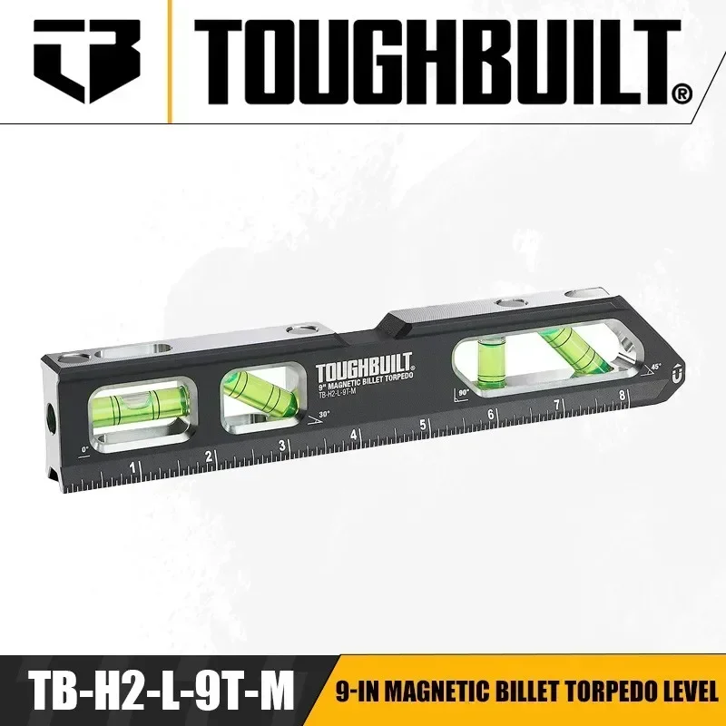 

TOUGHBUILT 9-inch strong magnetic 4-post torpedo level, high-precision installation ruler TB-H2-L-9T-M