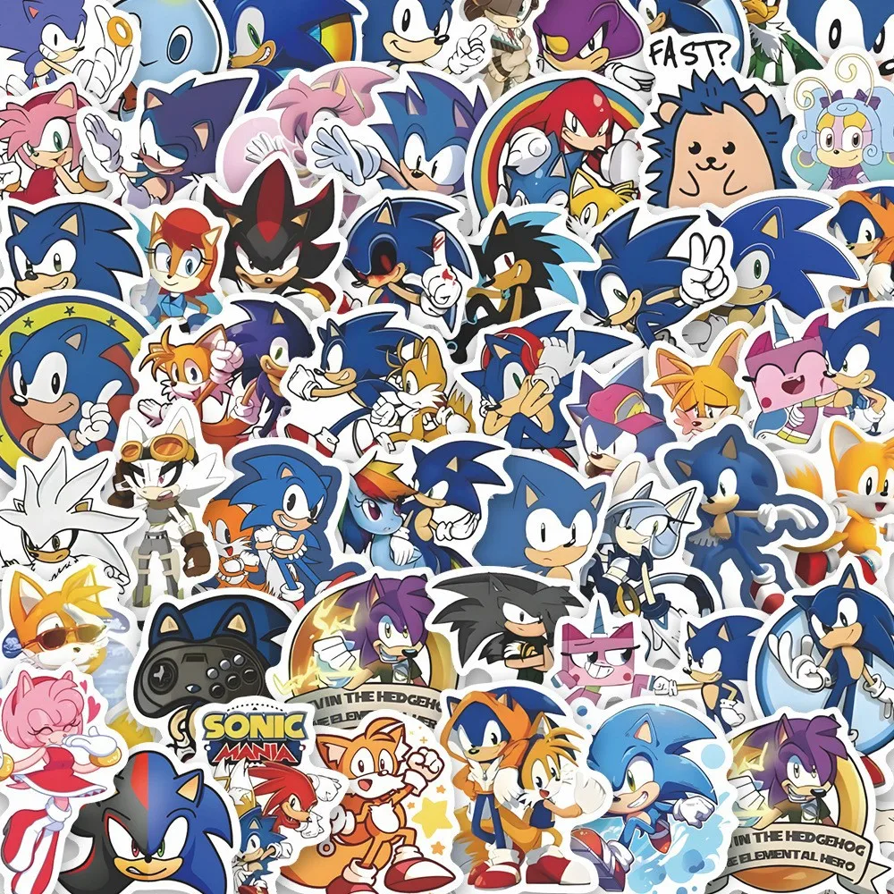 

Sonic Game Stickers Waterproof Vinyl Decal for Laptop Skateboard Water Bottle Thickened Adhesive Kids Birthday Party Gift