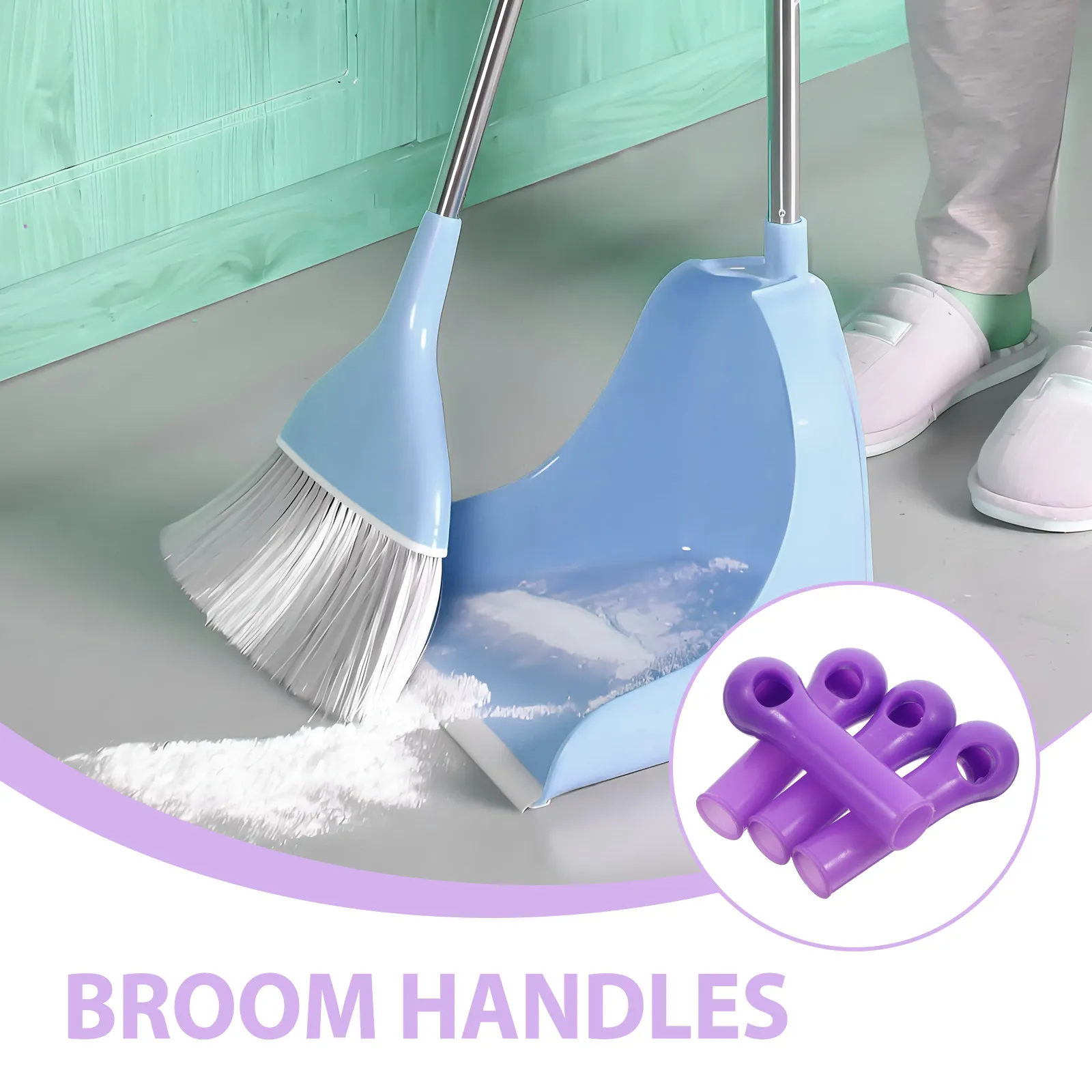 4Pcs Broom Handle Extender Replacement Sleeve Mop Rod Grip Protector Comfortable Grip for Reaching High Surfaces Cleaning Tools