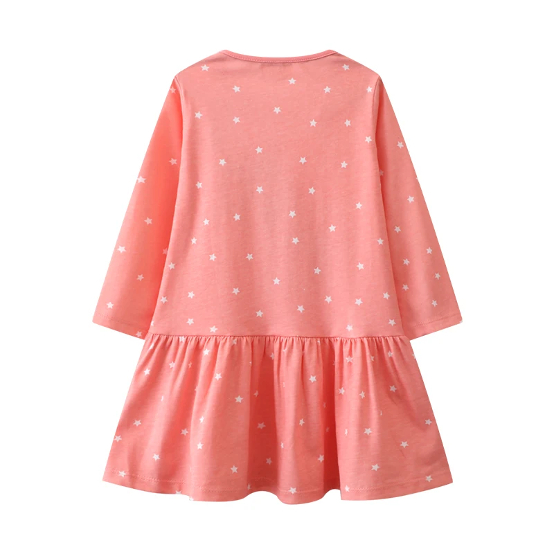 فستان الأميرة ليتل مافين للخريف والربيع للفتيات والأطفال فستان طويل الأكمام مطرز على شكل وحيد القرن فستان حفلات للفتيات الصغيرات من القطن