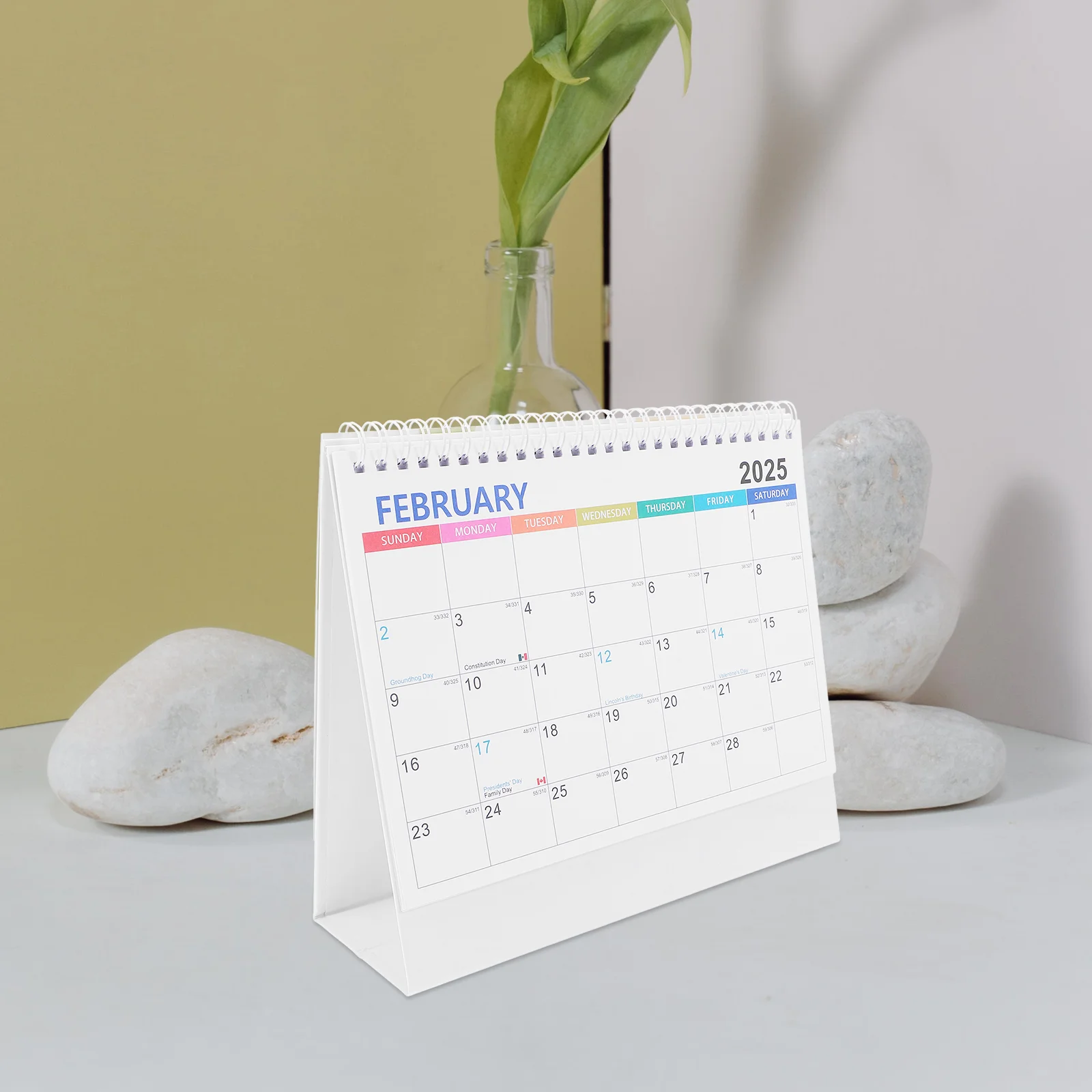 2025 Desk Calendar Advent Jumbo Simple Flip for Paper Monthly Calendars Table Office Standing