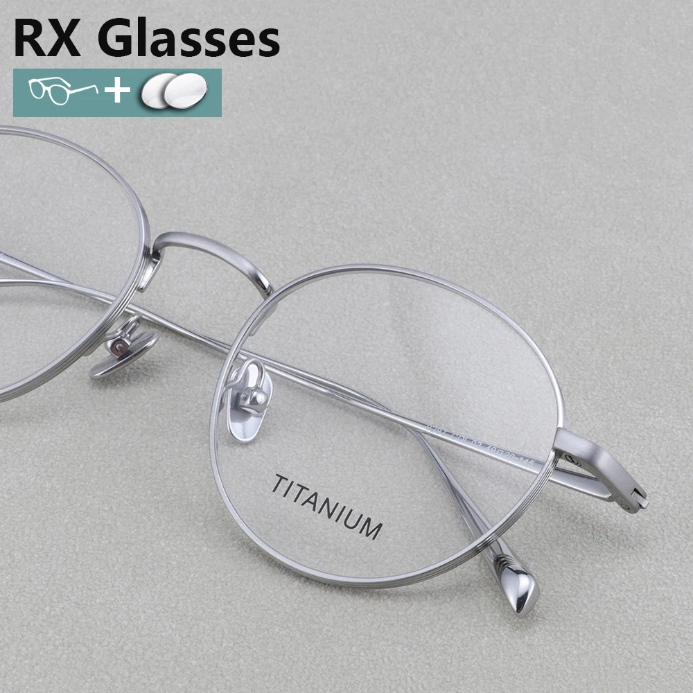 

Pure Titanium Eyewear Custom Prescription Glasses Women Men Round Optical Myopia Hyperopia Lenses Anti-Reflection Progressive