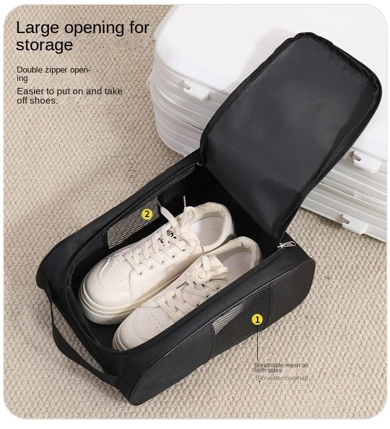 Tragbare Golfschuh-Tasche aus Oxford-Gewebe, atmungsaktive, leichte Golf-Handtasche, staubdichte Fußball- und Tennisschuh-Tasche – Detail 6