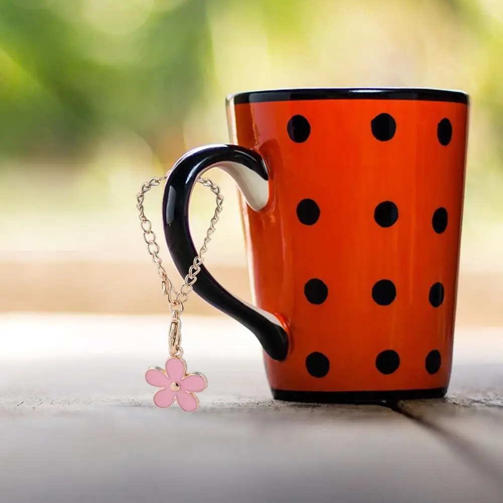 Heart Shaped Cup Letter Charm Chain Keychain Cup Accessories Jewelry Cute Pendant for For  Cup Tumbler
