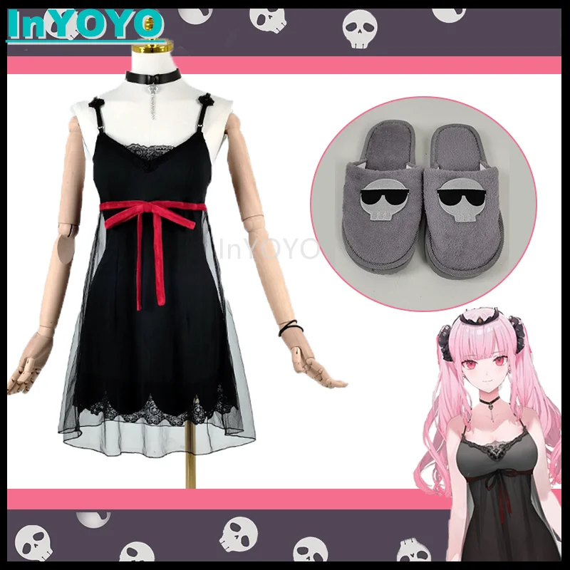 

InYOYO Mori Calliope Cosplay Costume Vtuber Hololive EN Daily Pajamas Dress Role Play Halloween Carnival Outfit For Women XS-XXL