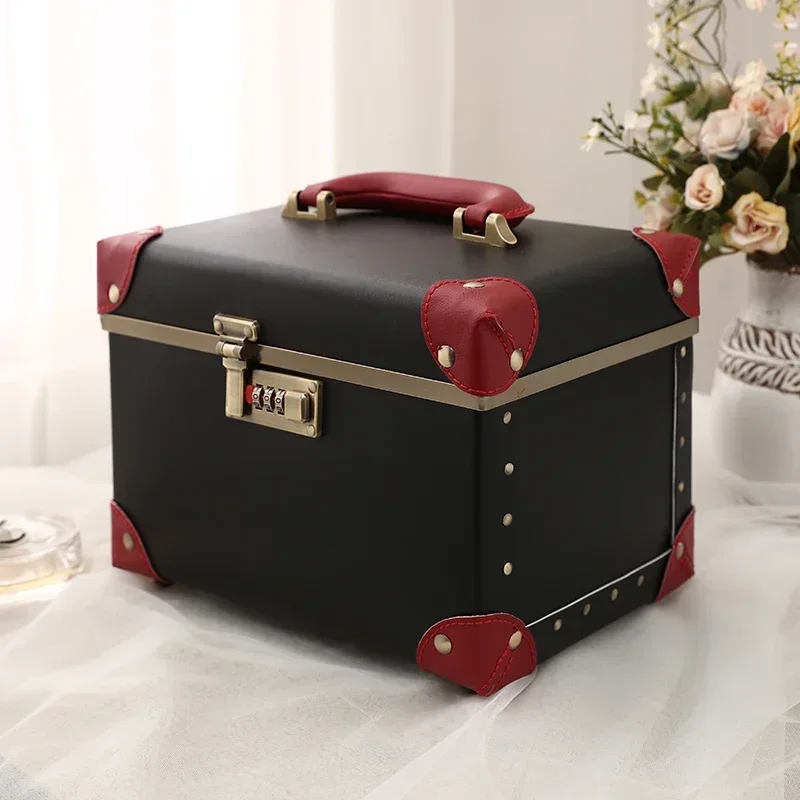 15 Inch Makeup Box Portable Storage Box Embroidery Toolbox Makeup Bag 33X22X21CM Vintage Cosmetics Storage Box Organizadores