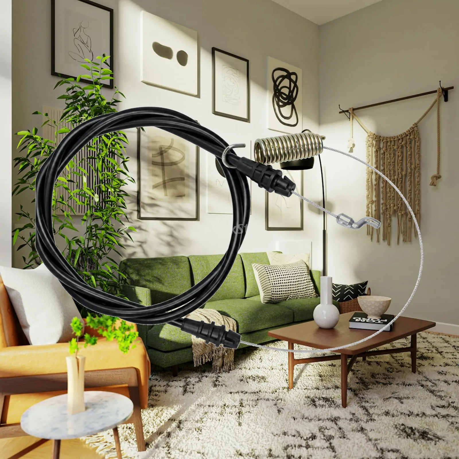 Front Drive Cable Assembly Compatible Lawn Mower Drive Cable with Coil Spring OEM Specification Easy to Install