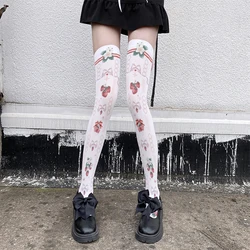 Nuove donne Lolita calze stampa 3D dolce Kawaii JK con calze di Nylon strisce Sexy calze coscia secondaria Cosplay