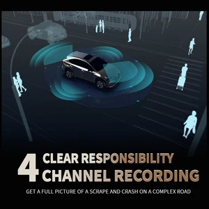 Tiesfong M10max 2K 1440P داش كام 4CH لكاميرا DVR للسيارة 360 تدعم الكاميرا العكسية ، وشاشة وقوف السيارات على مدار 24 ساعة ، والرؤية الليلية ، ومسجل الفيديو التلقائي ، وكاميرا WiFi ، ونظام تحديد المواقع العالمي (GPS) ، ومستشعر G ، 256G أفضل 10 هزاز 25 سم مبيع - رقم 4