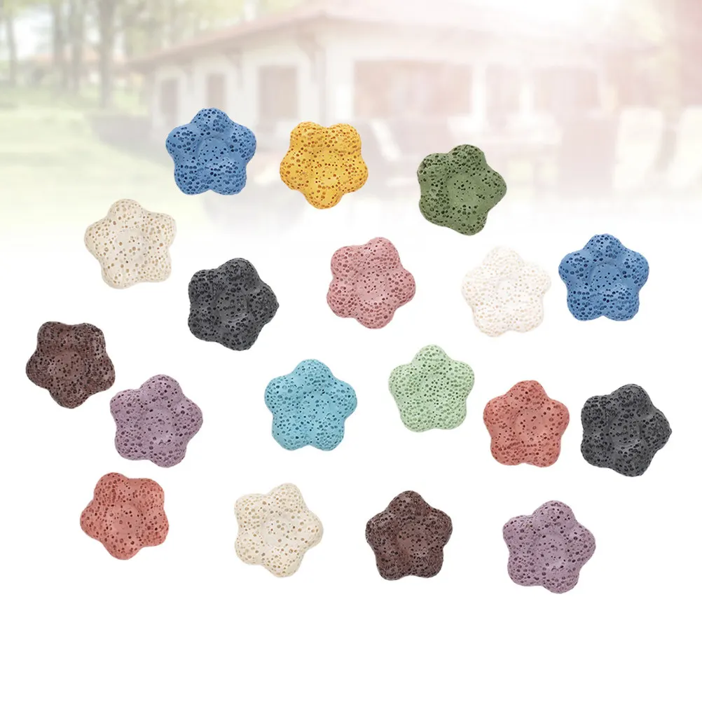 

18 шт. бусины из вулканического камня, разноцветные подвески в форме цветка для браслетов, ожерелий, серег, аксессуары для изготовления ювелирных изделий своими руками