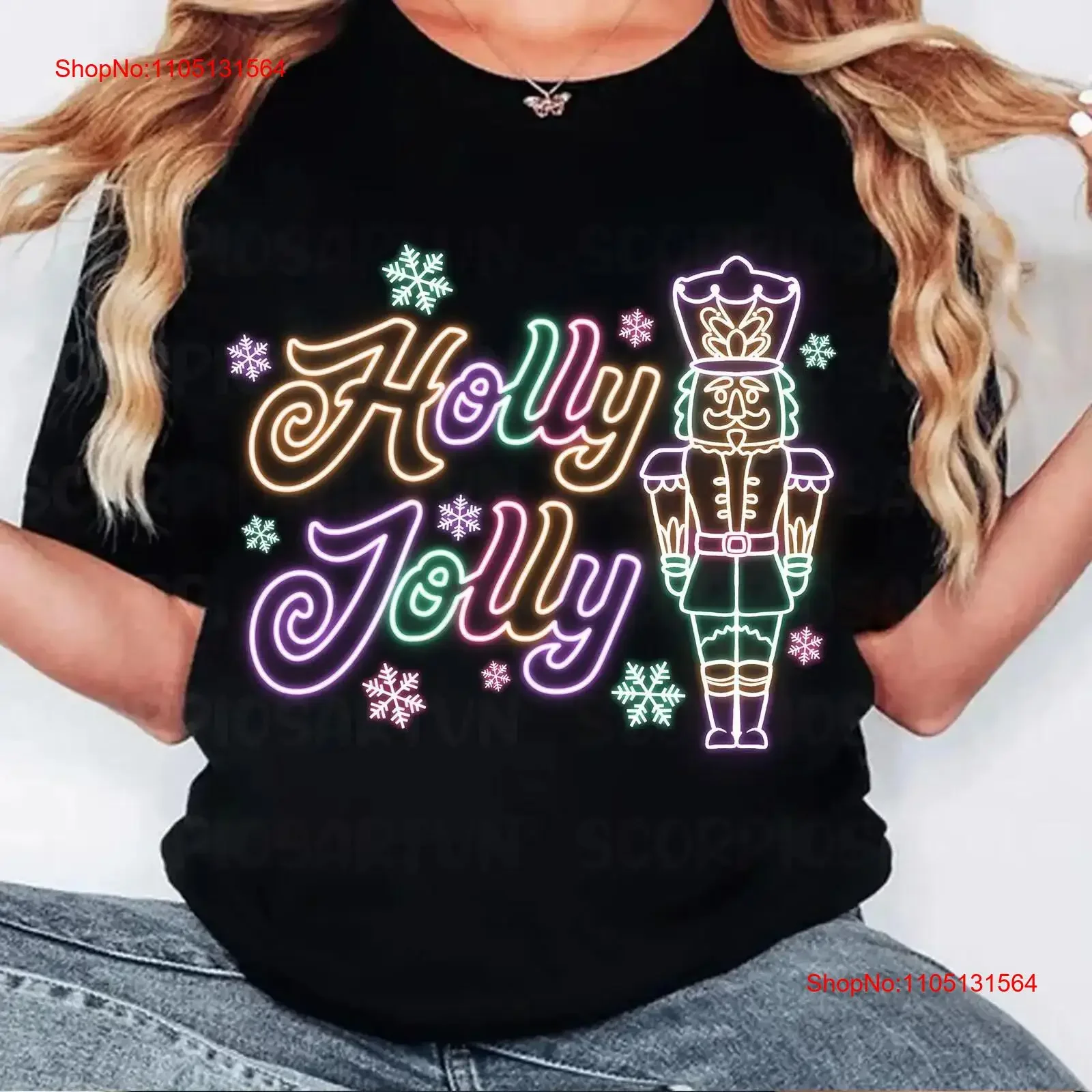 Neon Holly Jolly Christmas Nut t shirt vintage Washed Stylish homme Casual Top For Everyday Wear designer clothes Slightly