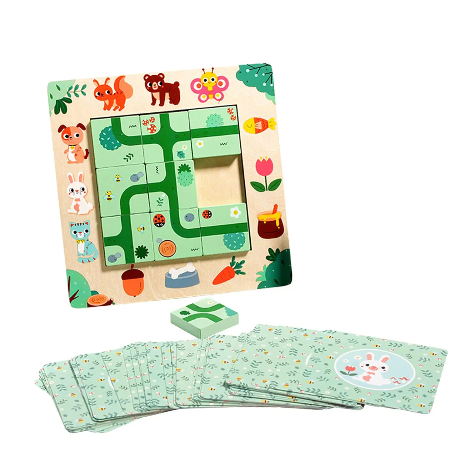Wooden Block Puzzles Educational Gift Game Interactive Toys Montessori for Boys and Girls 1 2 3 4 Years Old Preschool Kids Gift
