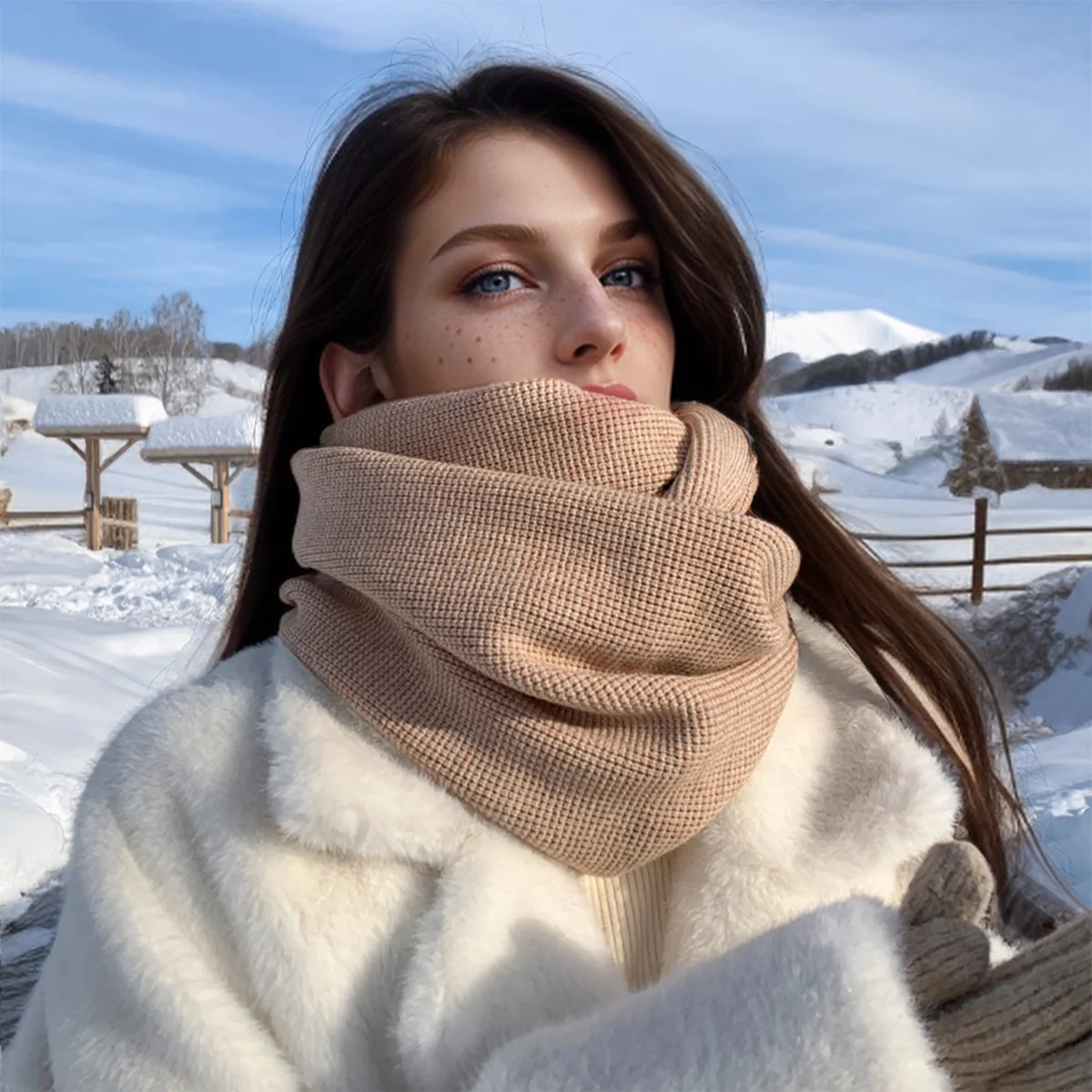 

New men's neck protector autumn and winter cold resistant neck cover women's fashionable knitted warm and thick versatile scarf