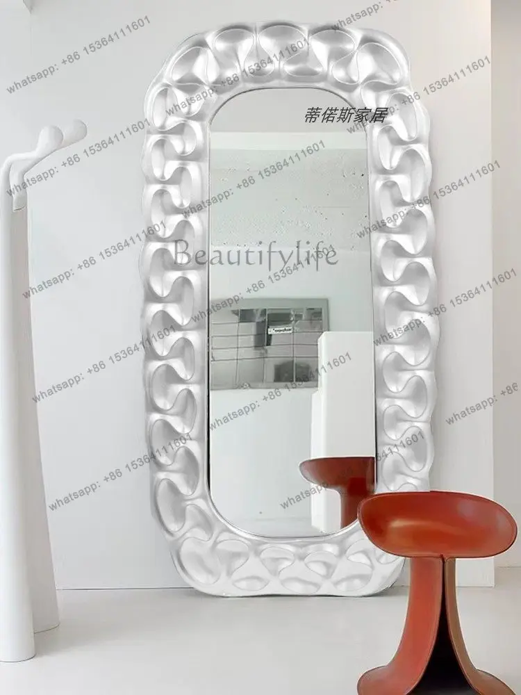 YJ Irregular mirror Full body full-length mirror Special-shaped floor-to-ceiling European style Wall-mounted designer style Fash