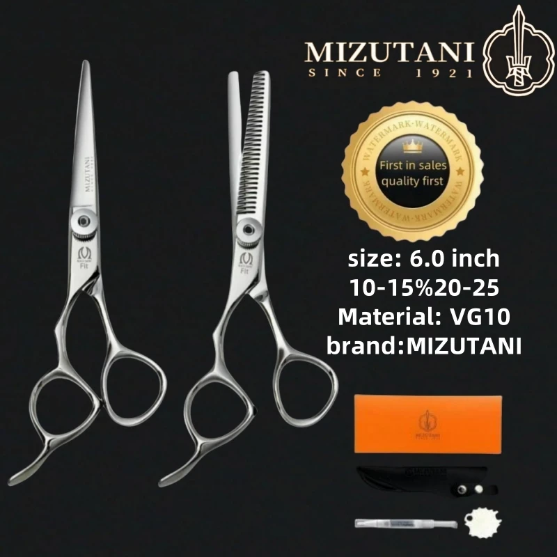 

Japan MIZUTANI left hand scissor 6.0 inch 440C Material scissors Barber ShopProfessional hair scissors barber tools scissors set